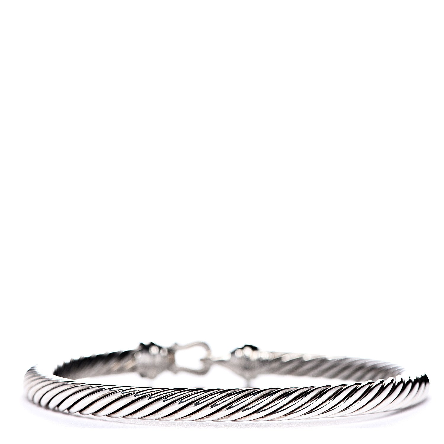 David Yurman Sterling Silver 18K Yellow Gold 5mm Cable Classic Buckle Bracelet 3 of 4