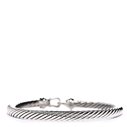 David Yurman Sterling Silver 18K Yellow Gold 5mm Cable Classic Buckle Bracelet 3 of 4