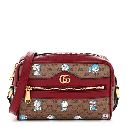 Gucci X DORAEMON Mini Vintage GG Supreme Monogram Camera Bag Beige Cherry Red 1 of 10