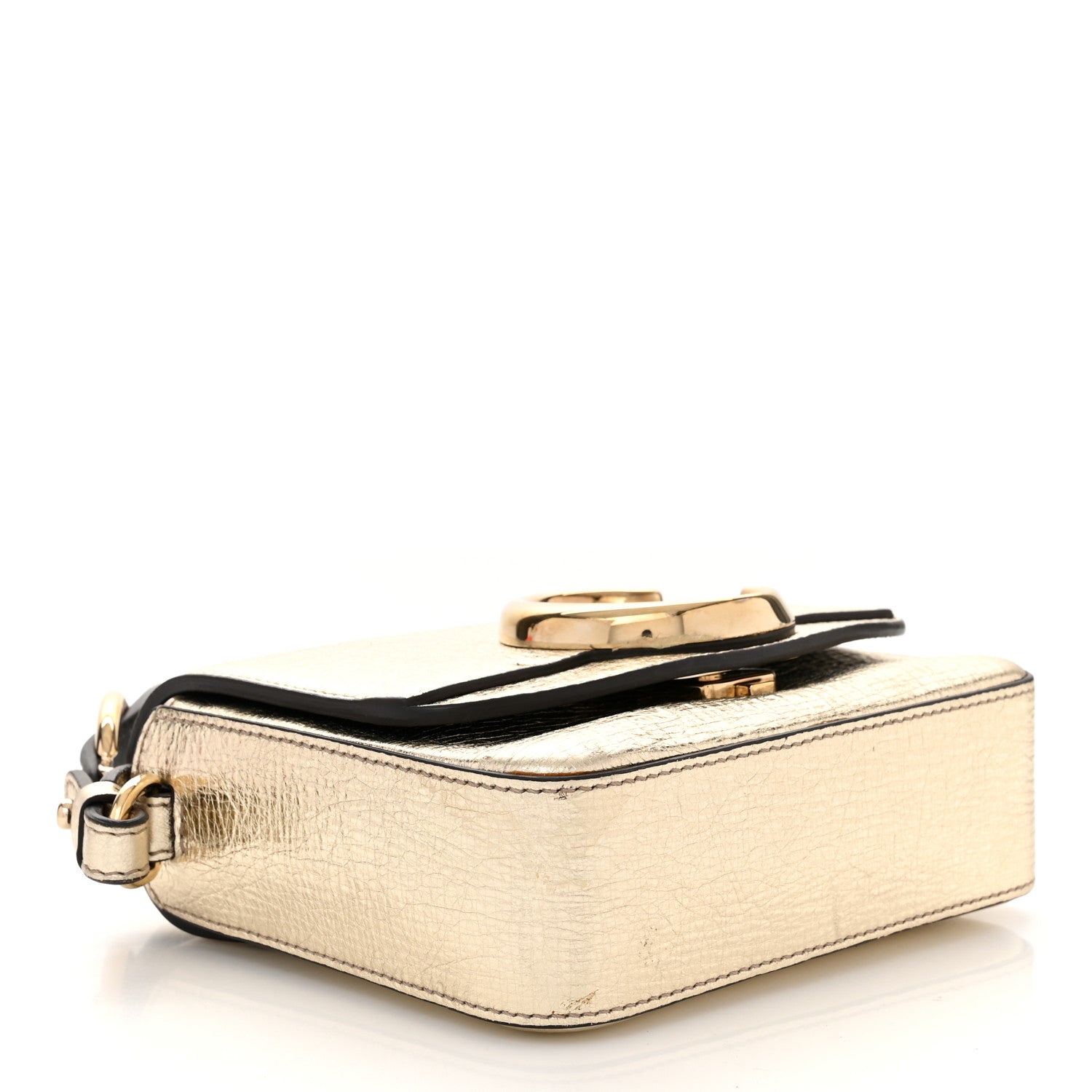 Chloe Metallic Calfskin Mini C Double Carry Gold 4 of 11