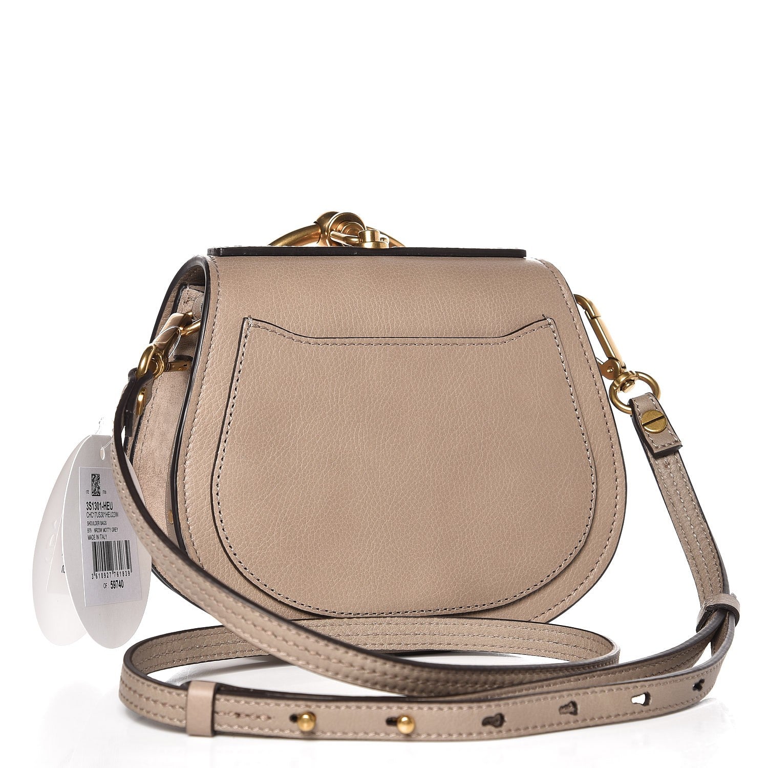 Chloe Calfskin Suede Small Nile Bracelet Bag Motty Grey 3 of 8