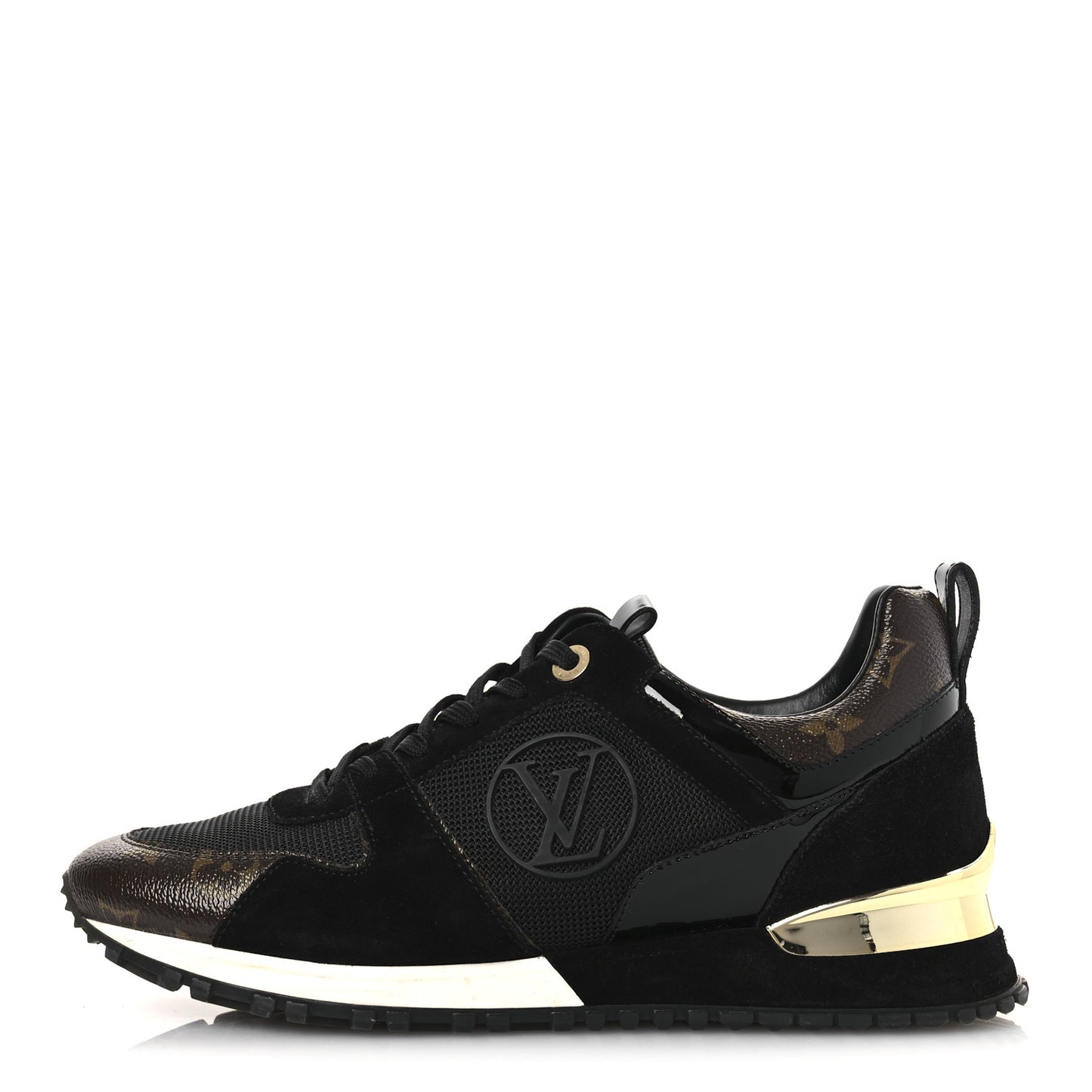 Suede Monogram Run Away Sneakers 38.5 Black