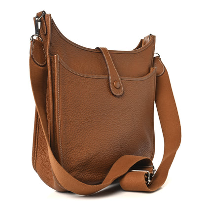 Hermes Taurillon Clemence Evelyne III GM Gold 3 of 11