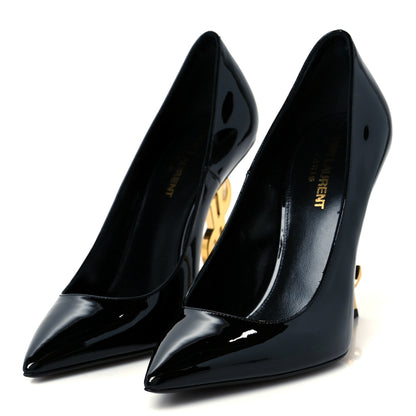 Saint Laurent Patent Opyum 110 Pumps 38 Black Gold 4 of 10