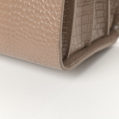 Saint Laurent Calfskin Crocodile Embossed Baby Sac De Jour Brown 11 of 12