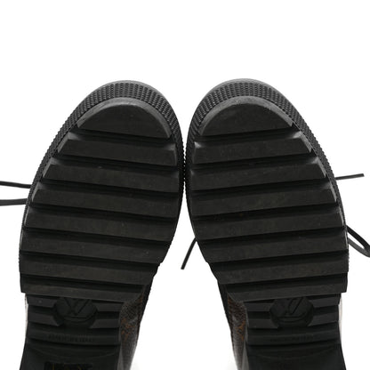 Louis Vuitton Suede Calfskin Monogram Laureate Platform Desert Boots 38 Black 10 of 10