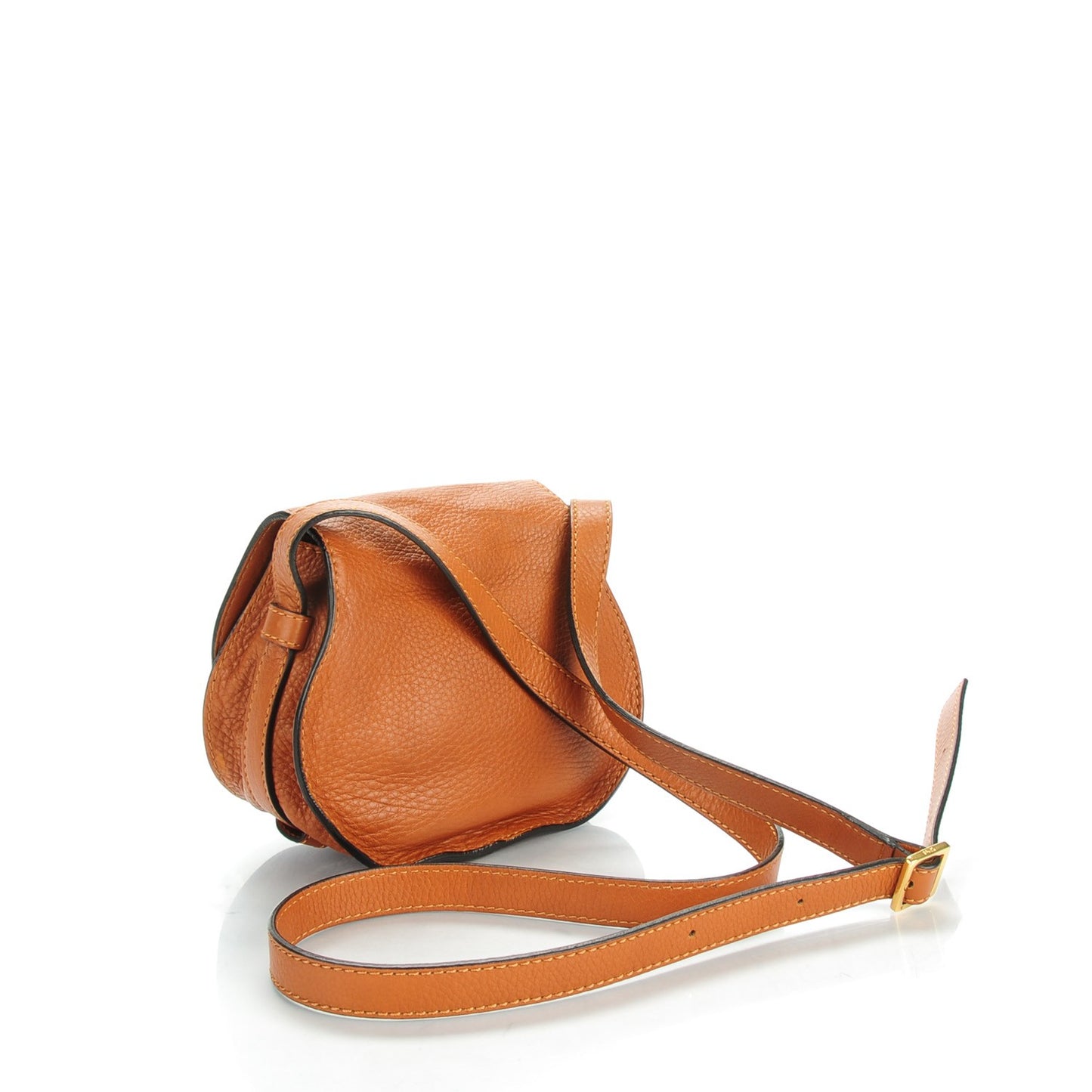 Calfskin Mini Marcie Round Crossbody Bag Tan