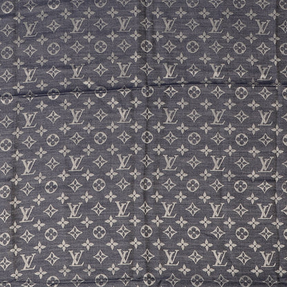 Louis Vuitton Wool Silk Monogram Denim Shawl Blue 1 of 5