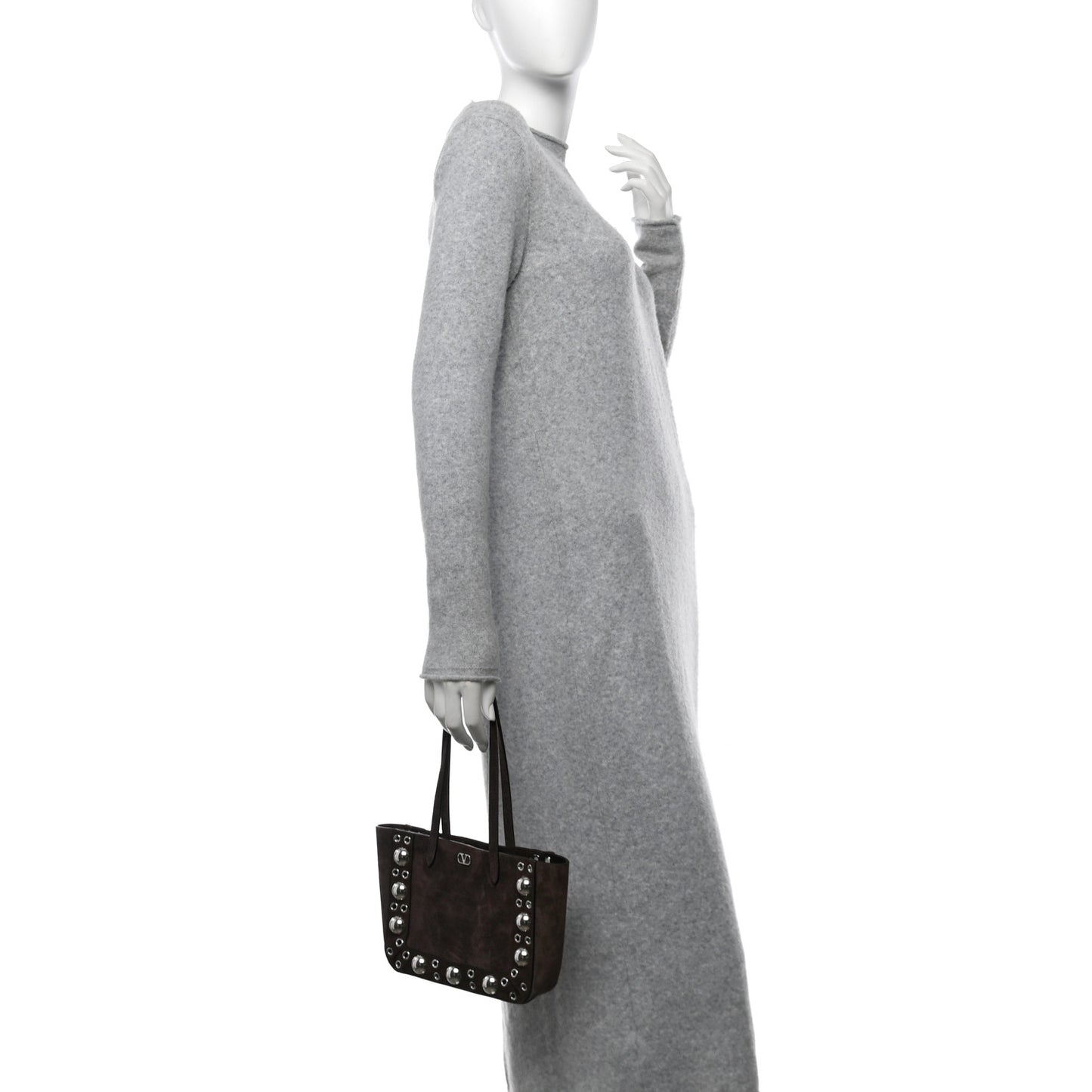 Suede Studded Mini Nellcote Shopping Tote Brown
