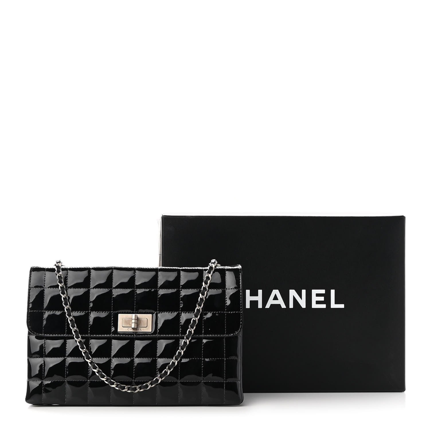 Chanel Patent Chocolate Bar Reissue Single Flap Black 9 of 9