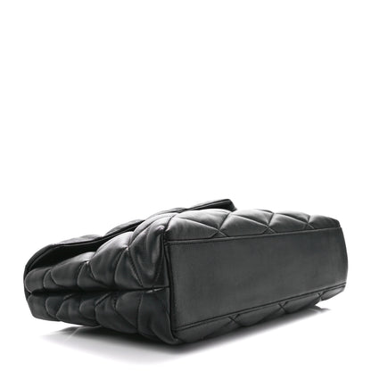 Saint Laurent Lambskin Quilted Sade Puffer Envelope Clutch Black 4 of 13