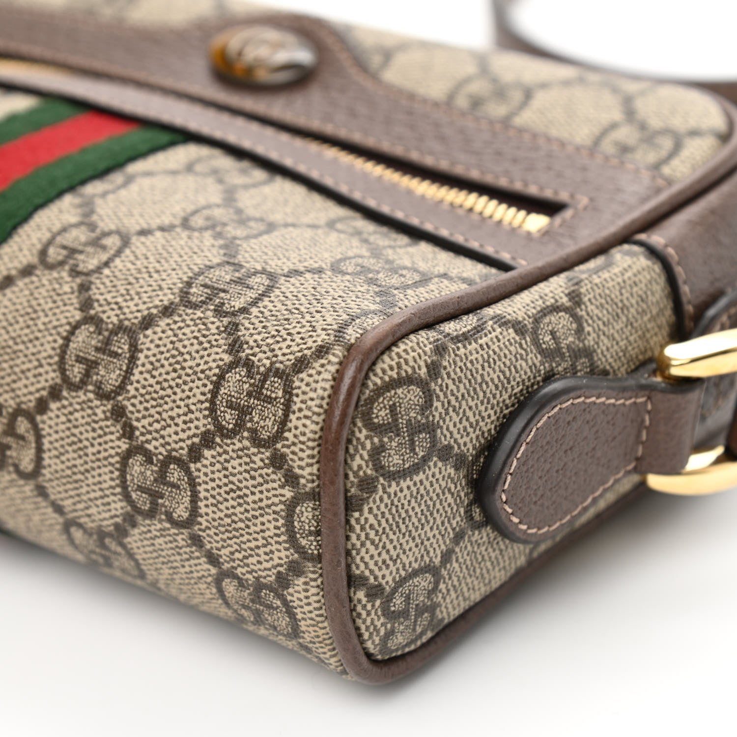 Gucci GG Supreme Monogram Web Mini Ophidia Shoulder Bag Brown 9 of 9