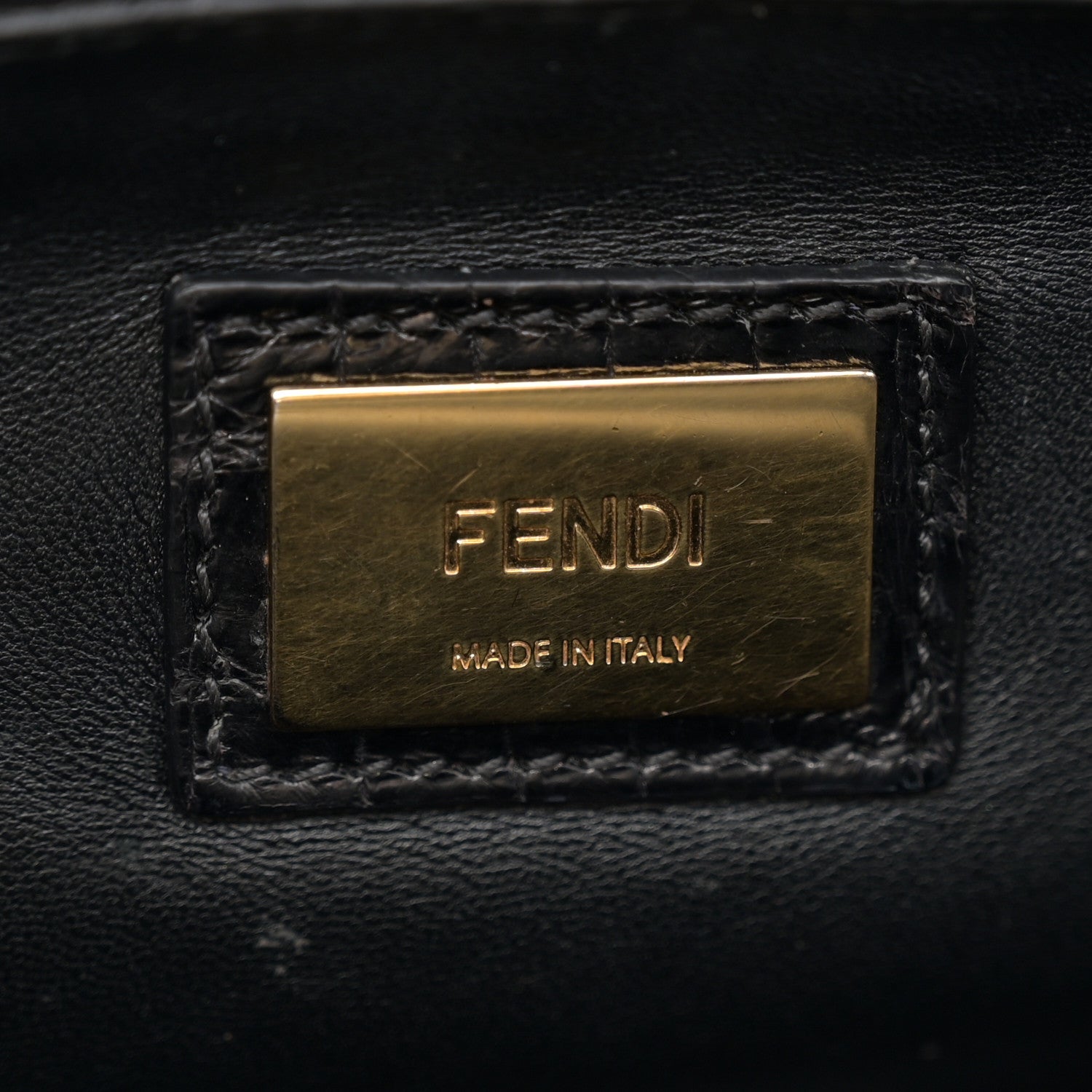 Fendi Crocodile Medium Peekaboo Iconic Satchel Black 6 of 17