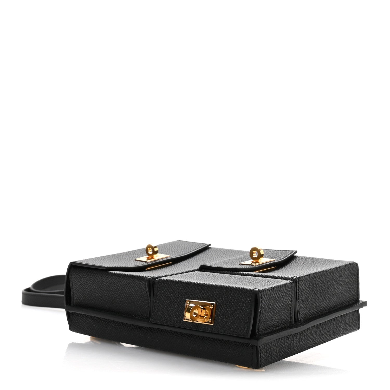Hermes Epsom Kelly Multi Pocket Pochette To Go Black 4 of 11