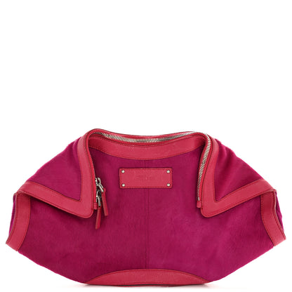 Alexander McQueen Calfskin Pony Hair De Manta Clutch Pink 1 of 11