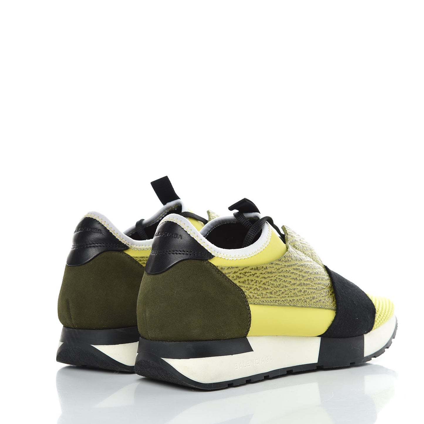 Calfskin Race Runner Sneakers 39 Neon Black