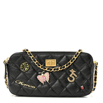 Chanel Aged Calfskin Lucky Charms 2.55 Reissue Small Clutch With Chain Black 1 of 13