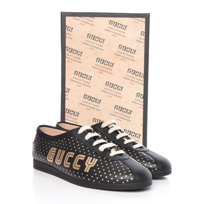 Gucci X SEGA Calfskin GUCCY Stars Womens Falacer Sneakers 40 Black 10 of 10
