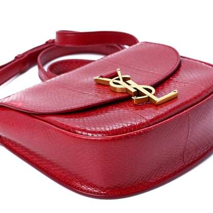 Saint Laurent Snakeskin Small Kaia Satchel Peach Red 10 of 16