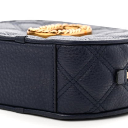 Marc Jacobs Grained Calfskin Quilted The Status Round Crossbody Navy 10 of 10