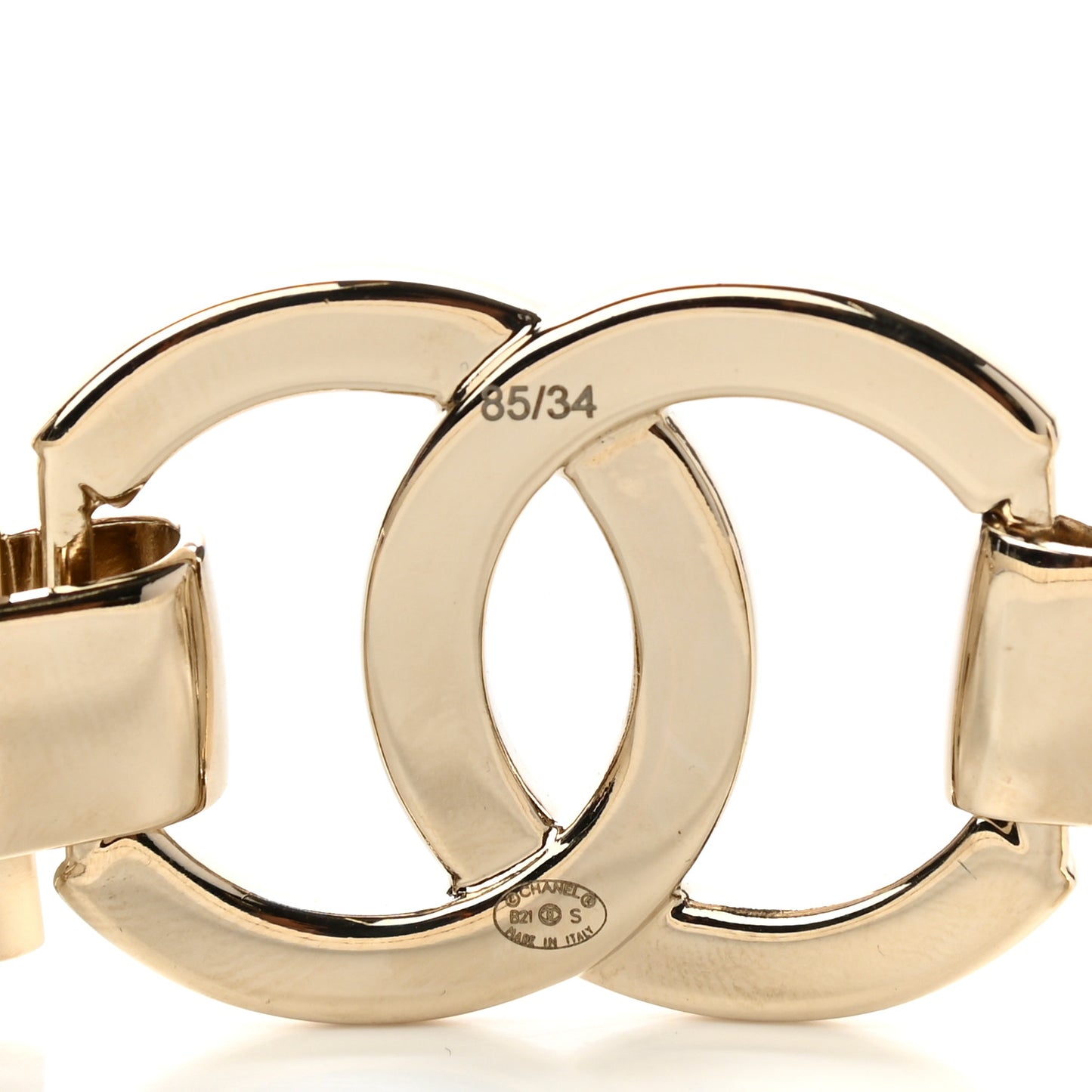 Lambskin CC Pearl Chain Belt 85 34 White