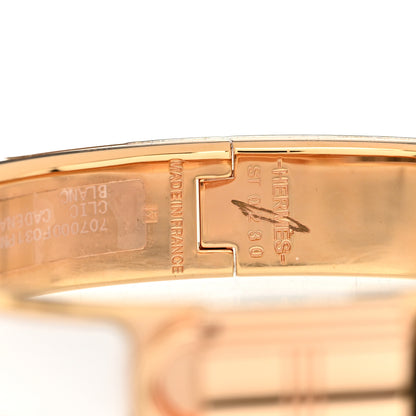 Hermes Enamel Narrow Clic Cadenas Bracelet PM White 4 of 5