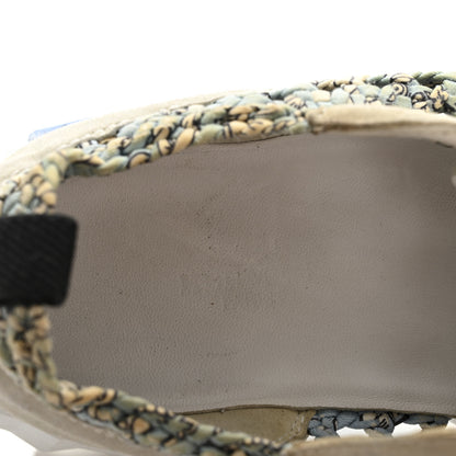 Hermes Braided Silk Suede Sneakers 35 Bleu Clair White 9 of 12