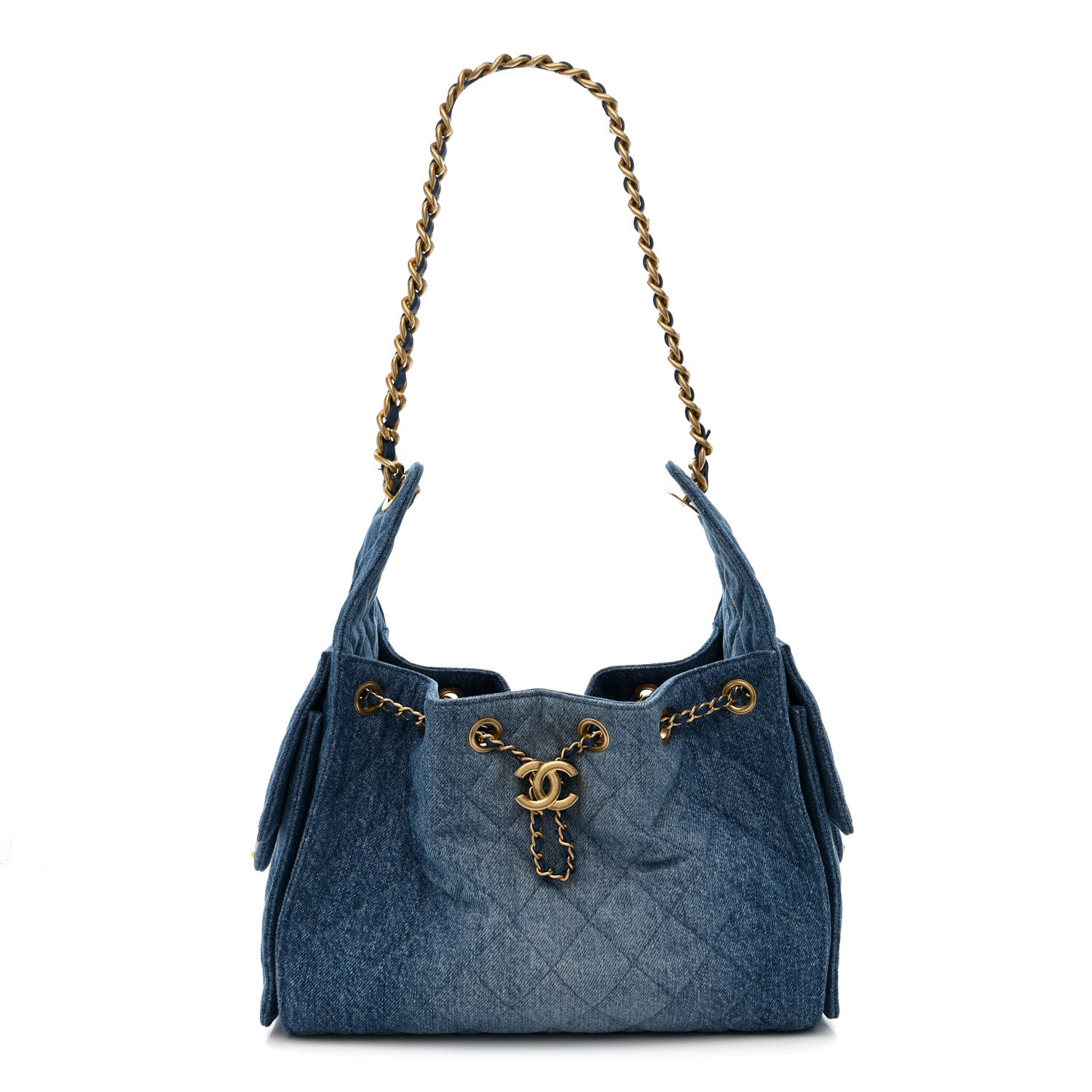 Chanel Washed Denim Quilted Small Chanel 25 Handbag Blue Blue 1 of 10