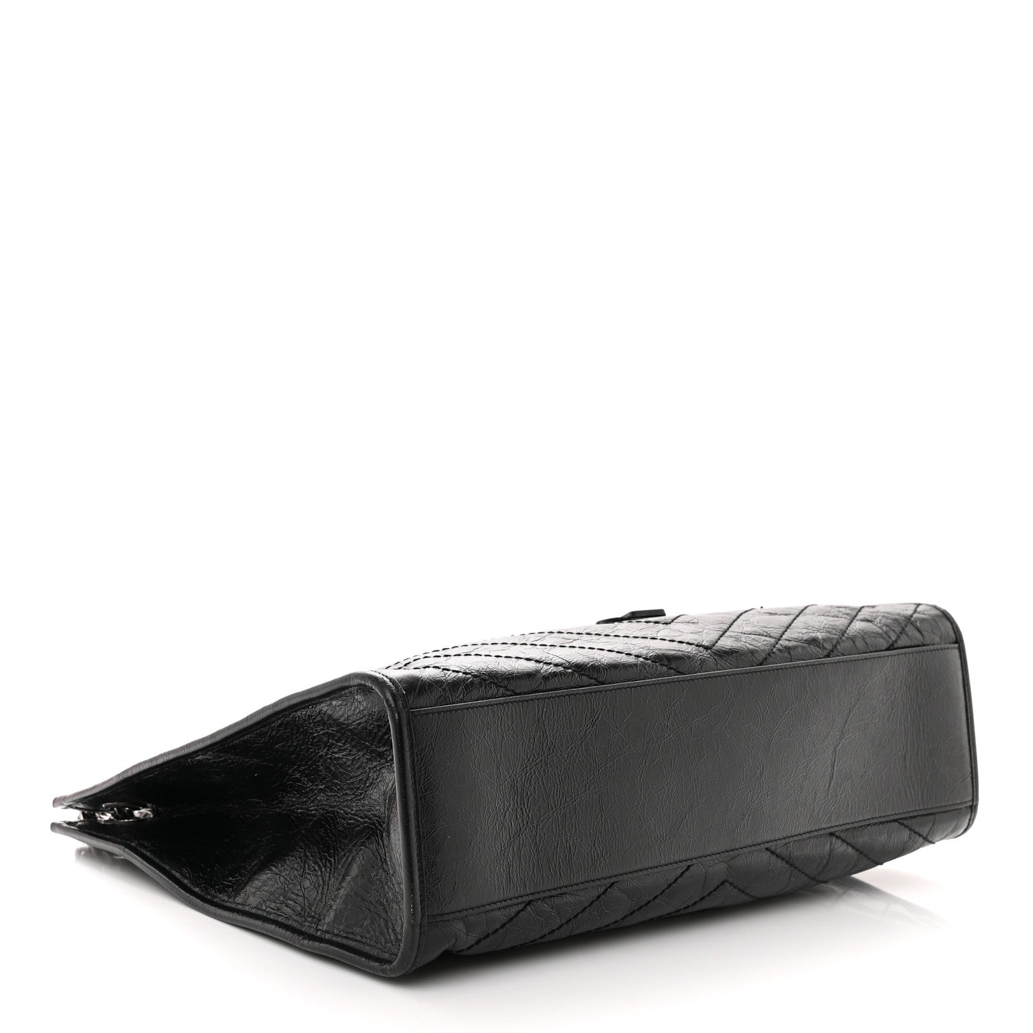 Saint Laurent Crinkled Calfskin Matelasse Monogram Niki Shoulder Bag Black 4 of 12