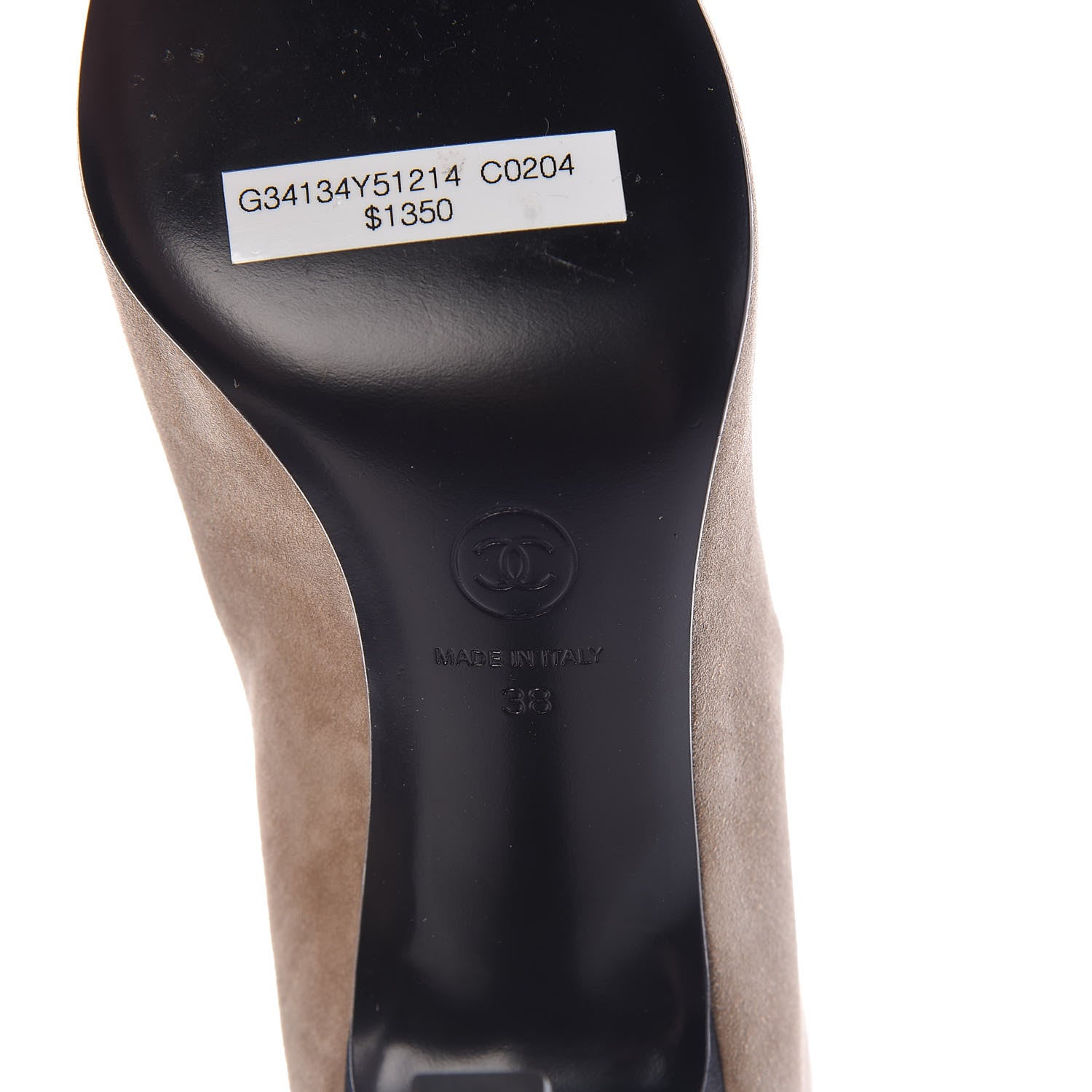 Chanel Suede Calfskin Satin Gabrielle Cap Toe Short Boots 38 Beige Black 7 of 12