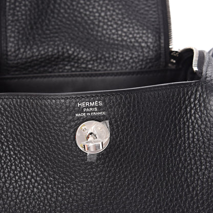Hermes Taurillon Clemence Mini Lindy 20 Black 6 of 10