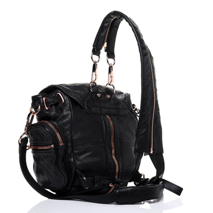 Alexander Wang Lambskin Mini Marti Backpack Washed Black Rose Gold Hardware 4 of 25