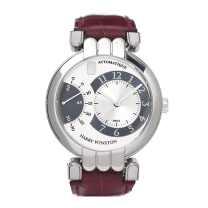 Harry Winston 18K White Gold Alligator 37mm Premier Excenter Automatic Watch 1 of 9