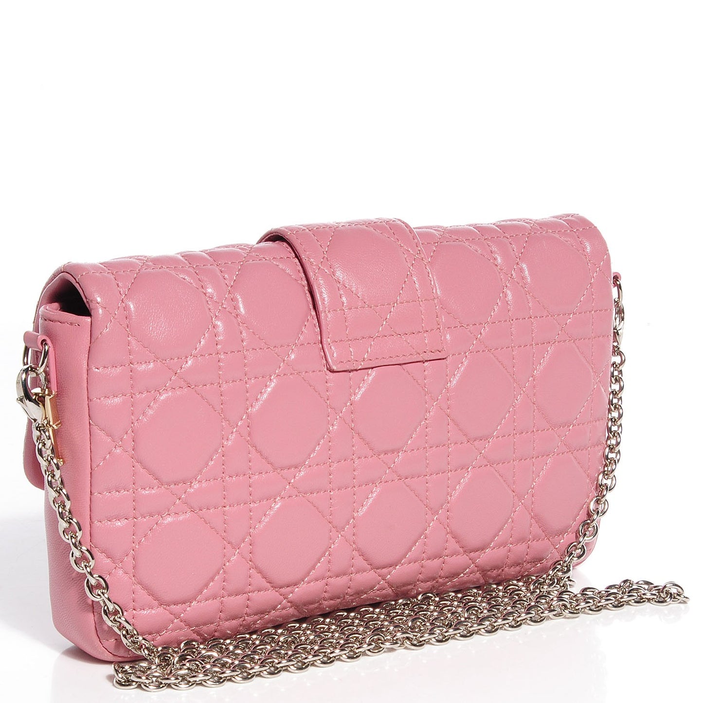 Lambskin Cannage New Lock Pouch Magnolia