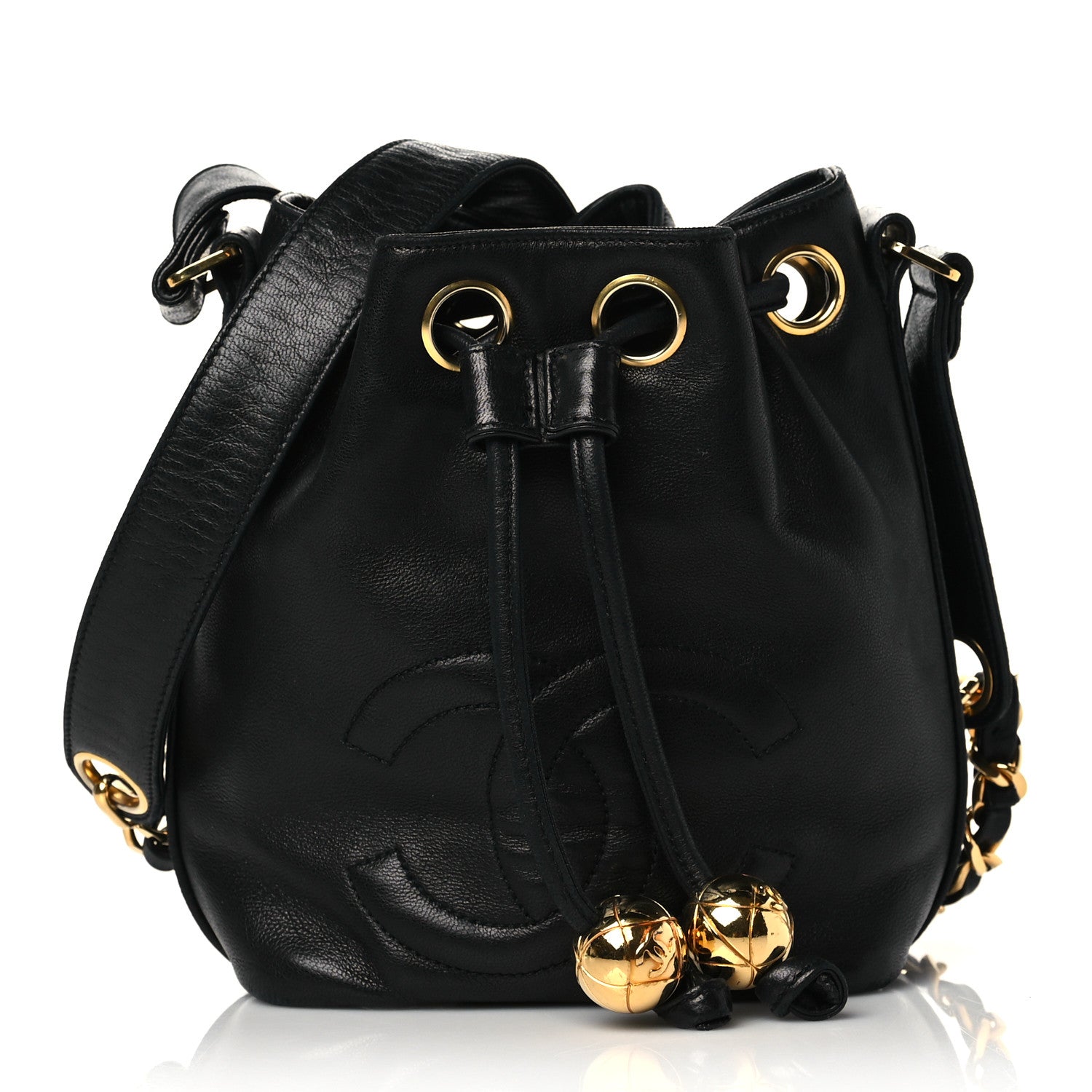 Chanel Lambskin Mini CC Drawstring Bag Black 4 of 25
