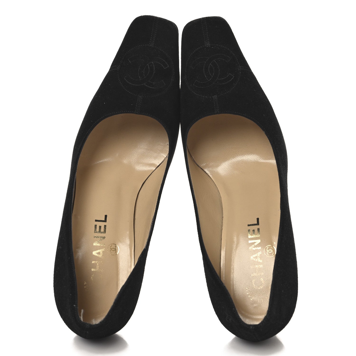 Chanel Suede CC Pumps 36.5 Black 2 of 9