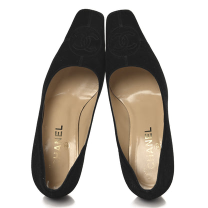 Chanel Suede CC Pumps 36.5 Black 2 of 9