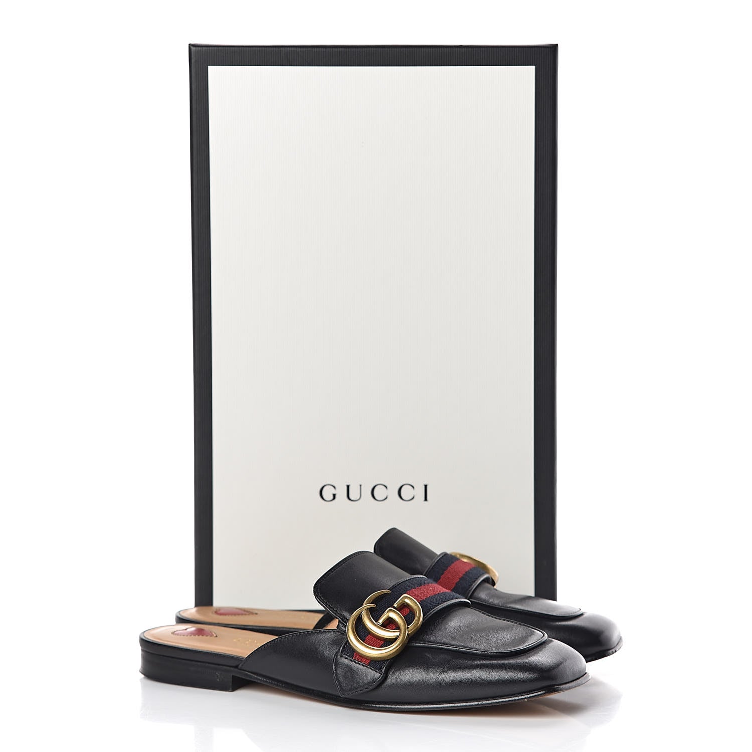 Gucci Calfskin Web Womens Peyton GG Slippers 35 Black 14 of 14