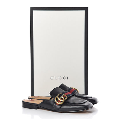 Gucci Calfskin Web Womens Peyton GG Slippers 35 Black 14 of 14