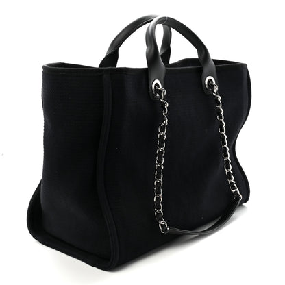 Chanel Mixed Fibers Medium Deauville Tote Black 4 of 12