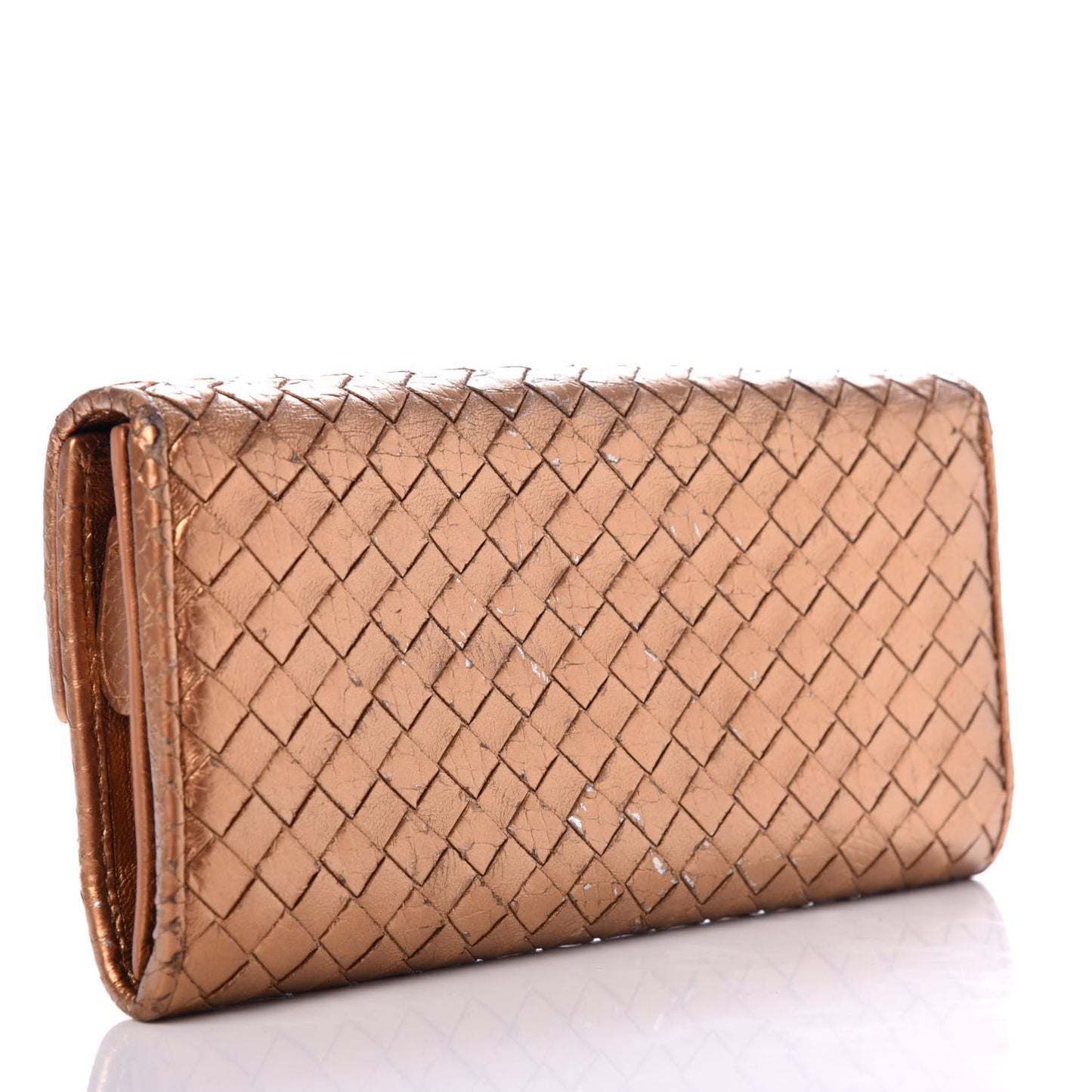Nappa Intrecciato Continental Wallet New Bronze