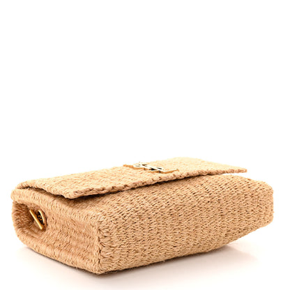 Saint Laurent Raffia Medium Monogram Kate Satchel Natural 4 of 10