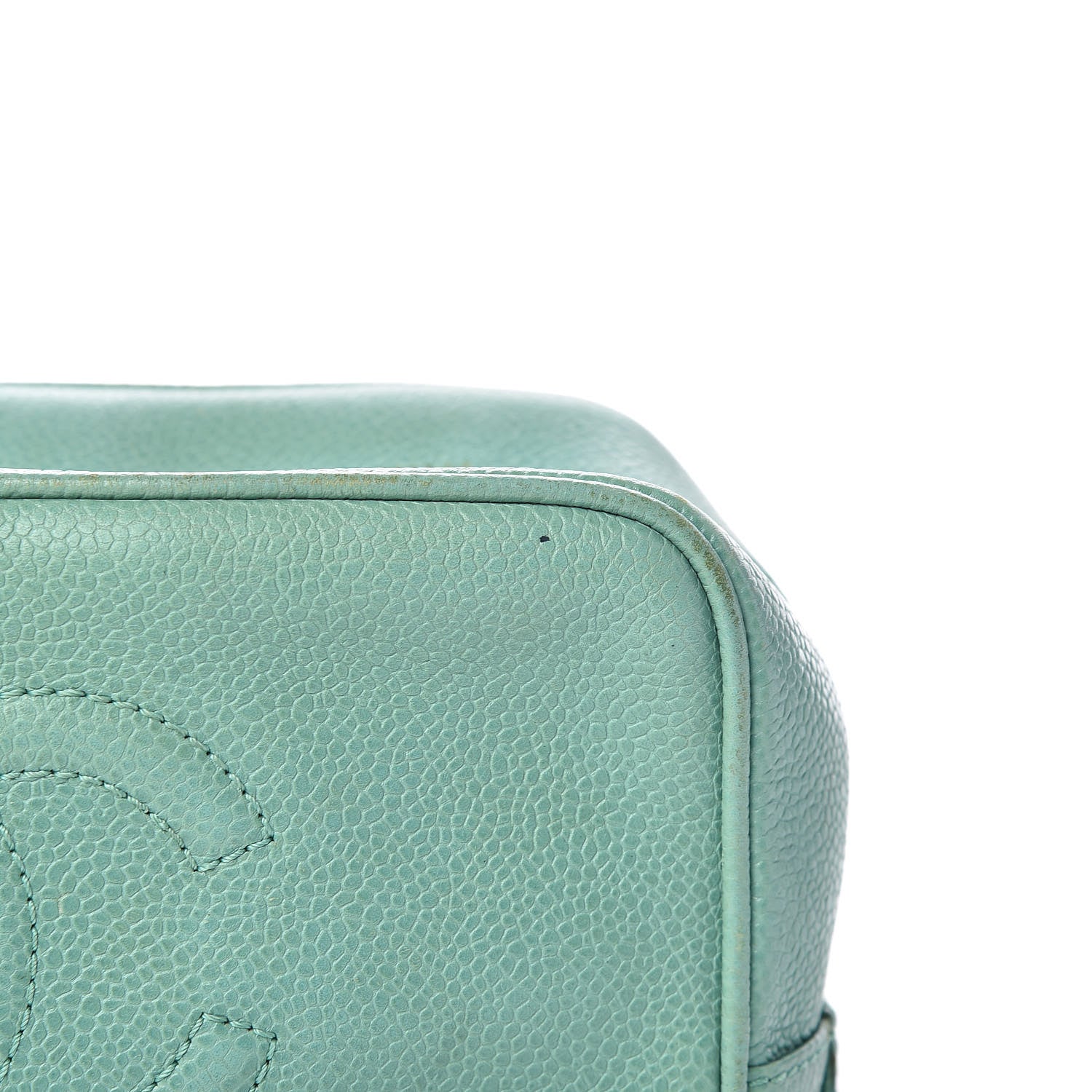 Chanel Caviar CC Large Cosmetic Case Green 16 of 16