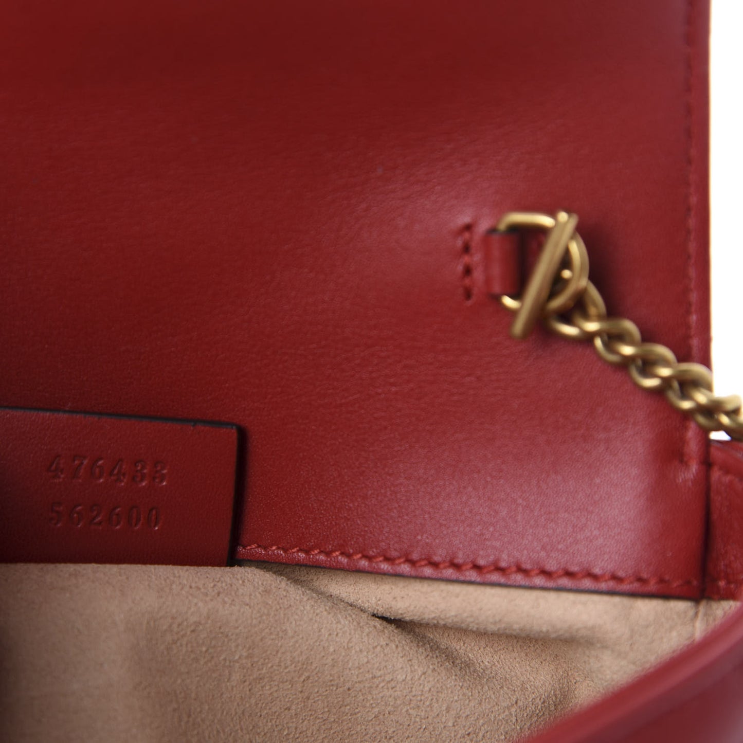 Calfskin Matelasse Super Mini GG Marmont Shoulder Bag Hibiscus Red