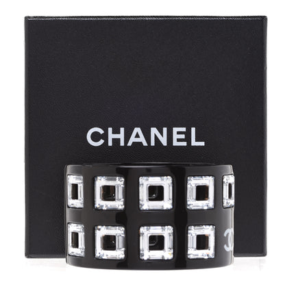 Chanel Resin Crystal CC Cuff Black 5 of 5