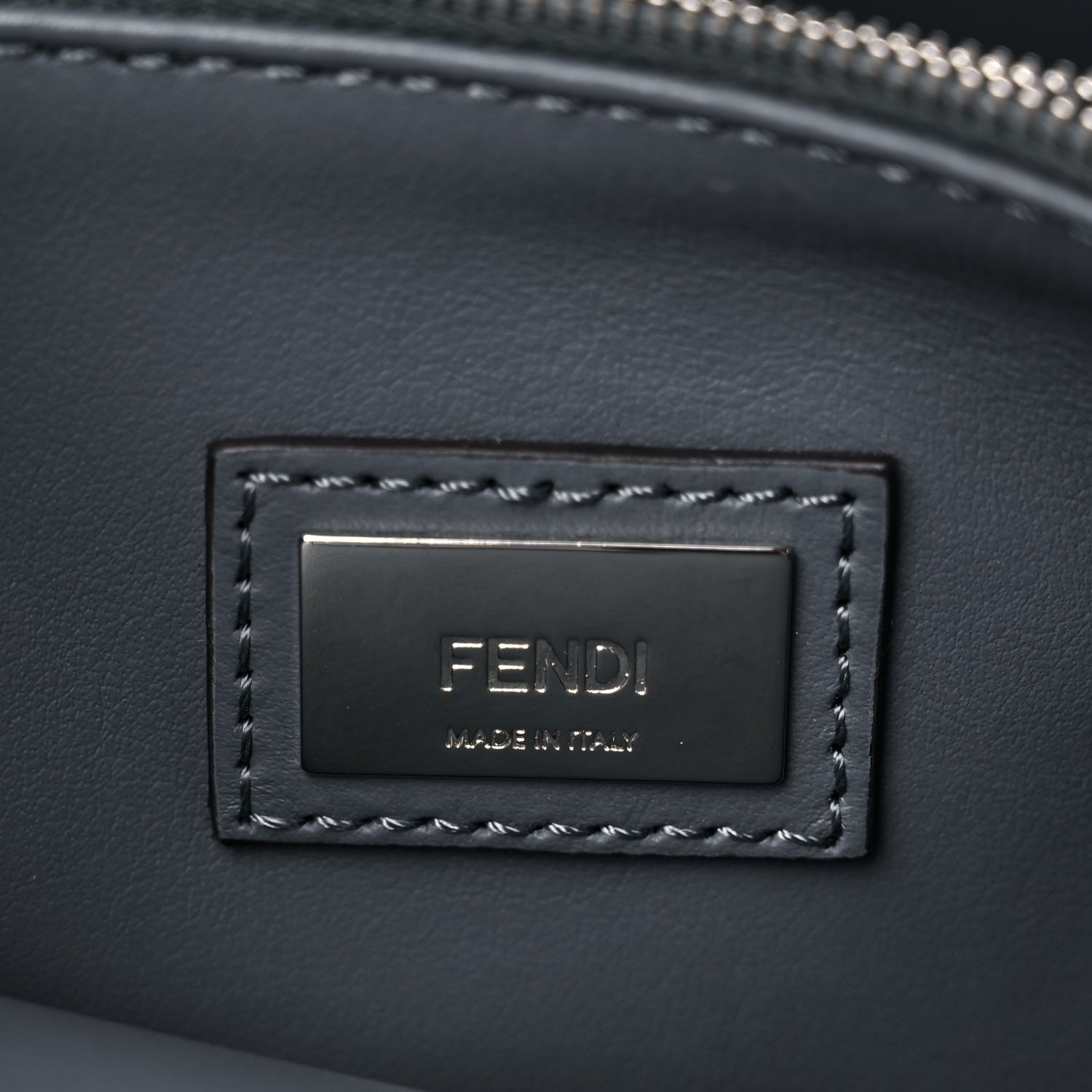 Fendi Vitello Elite Flower Studded Petite 2Jours Tote Grey 10 of 11