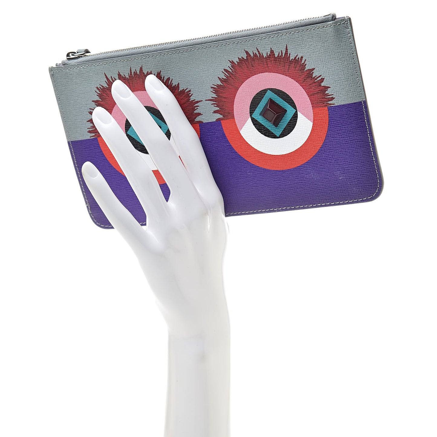 Vitello Elite Studded Hypnoteyes Zip Pouch Polvere Multicolor