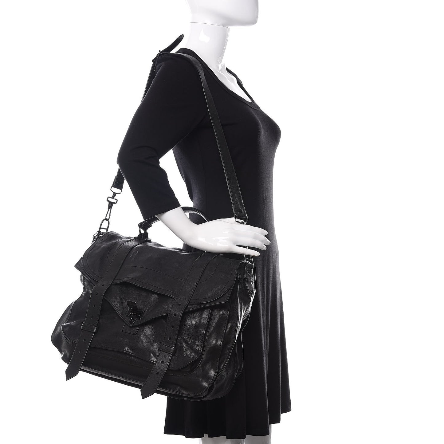 Lambskin PS1 Large Satchel Black