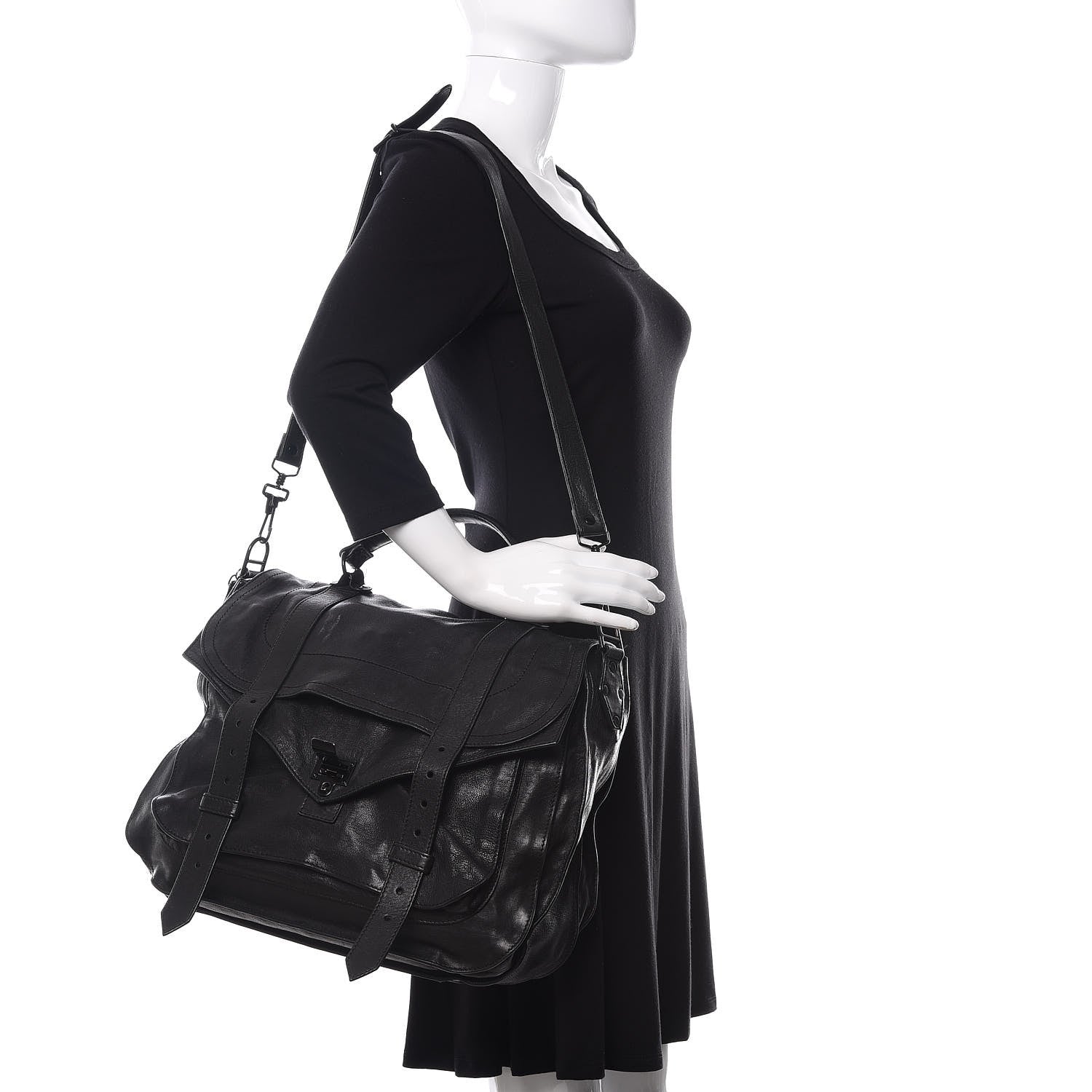 Proenza Schouler Lambskin PS1 Large Satchel Black 2 of 15