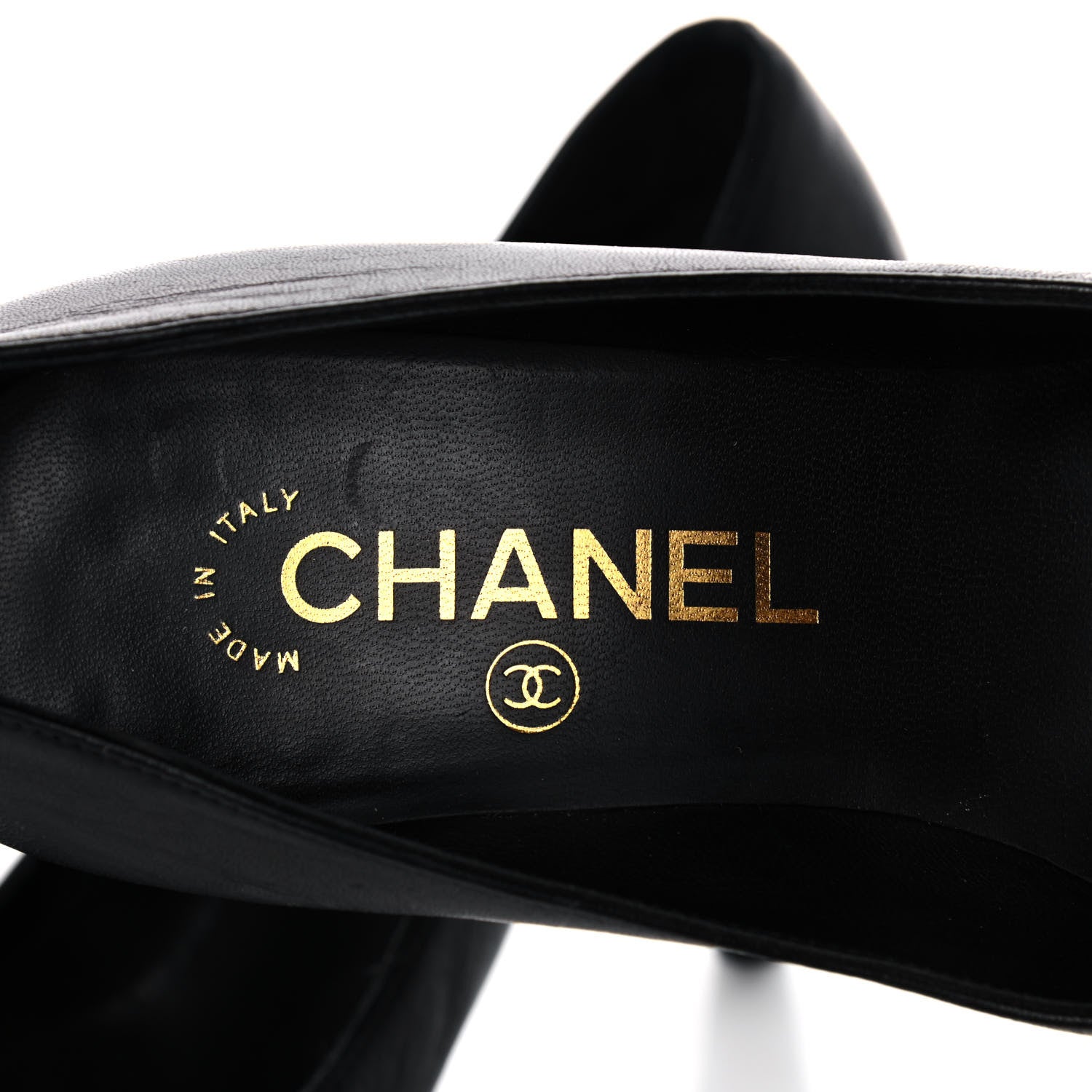 Chanel Lambskin Cap Toe Pearl Pumps 35 Black 7 of 11
